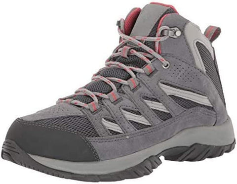 Columbia womens Crestwood Mid Waterproof Boot Hiking Shoe, Graphite/Daredevil, 10 Wide US