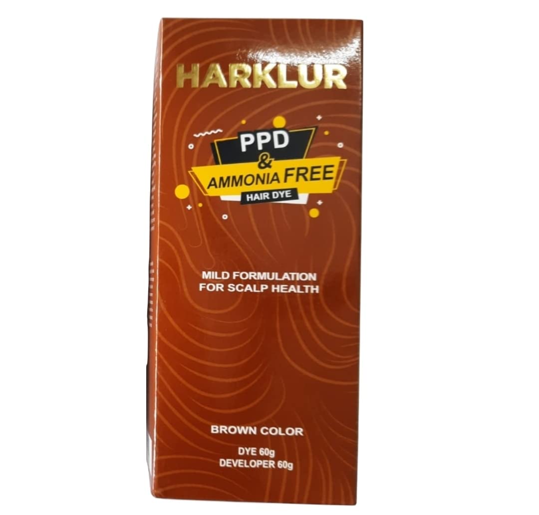 HARKLUR | PPD & AMONIA FREE HAIR DYE | BROWN COLOR | 60 GM