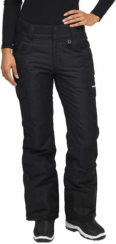 ARCTIX Women's Snow Sports Insulated Cargo Pants, Black, Small (4-6) Long