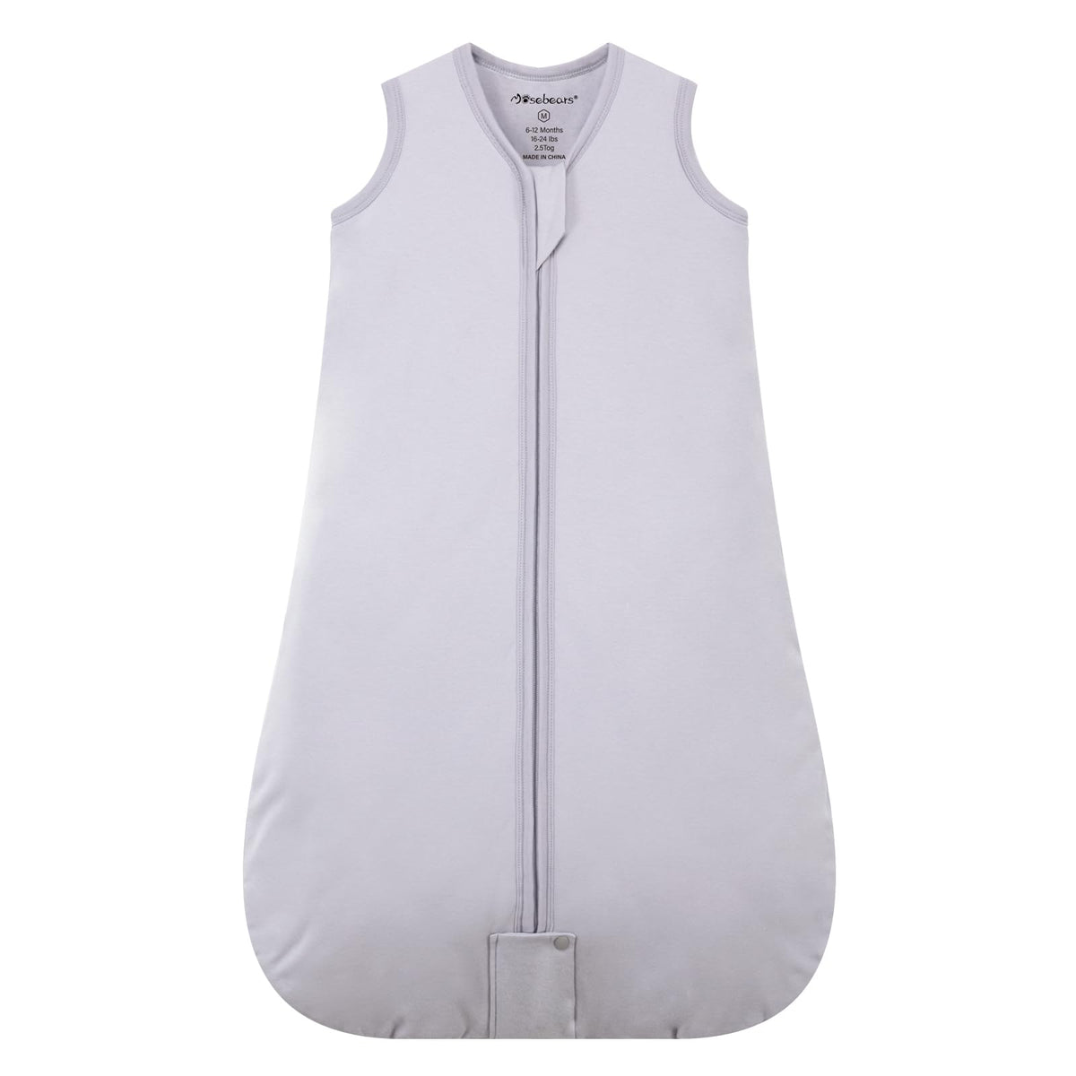 Mosebears Baby Winter Sleeping Bag 2.5 Tog,Toddler Sleep Sack Wearable Blanket 100% cotton baby sleeping bag for Babies 0-24 Months (Light Grey, 18-24 Months)