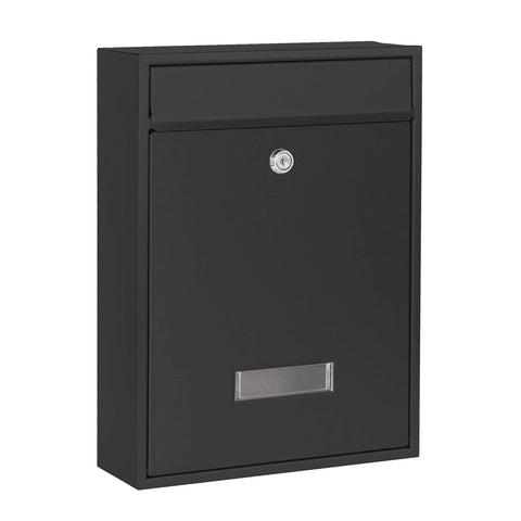 Design Mailbox V10 Black Letterbox Postbox Pillar Letter Mail Post Box