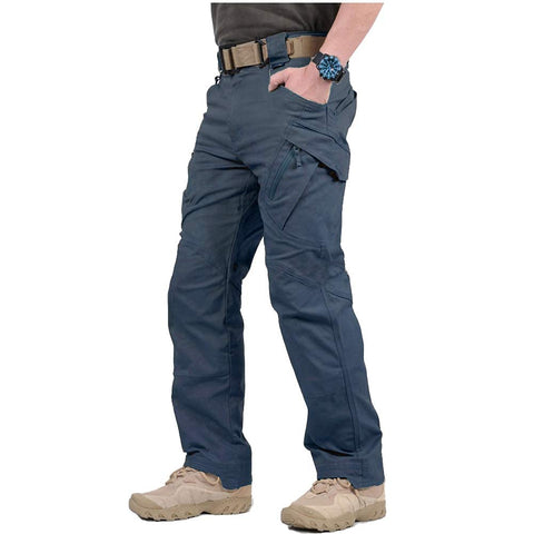 CARWORNIC Gear Men's Hiking Tactical Pants Lightweight Cotton Outdoor Military Combat Cargo Trousers (38W x 32L, Navy Blue)