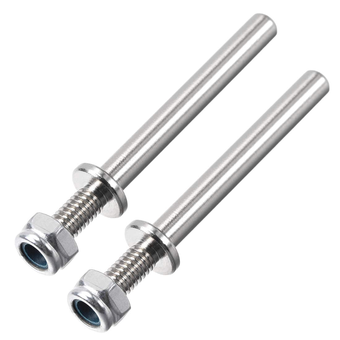 uxcell 5/32 Inch Diameter x 1.7 Inch Length Landing Gear Steel Axle Shaft Drive Axle with Nuts for RC Airplane - 2PCS
