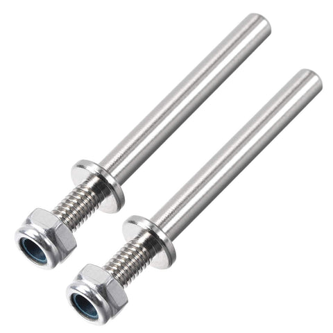 uxcell 5/32 Inch Diameter x 1.7 Inch Length Landing Gear Steel Axle Shaft Drive Axle with Nuts for RC Airplane - 2PCS