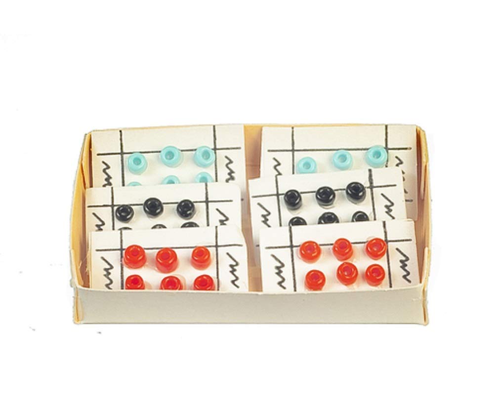 Melody Jane Dollhouse Box of Buttons on Card Haberdashery Shop Sewing Room Accessory