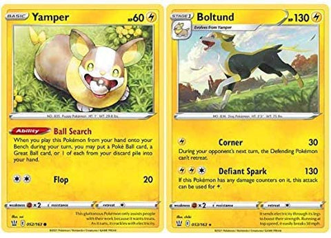 Boltund 053/163 - Battle Styles - Pokemon Evolution 2 Card Lot - Stage 1 - Yamper