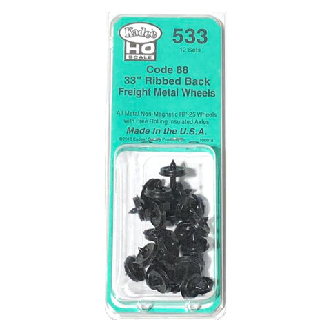 Micro-Mark KadeeÃƒÆ’Ã†â€™ÃƒÂ¢Ã¢â€šÂ¬Ã…Â¡ÃƒÆ’Ã¢â‚¬Å¡Ãƒâ€šÃ‚Â® 33" Diameter Ribbed Back Metal Code 88 Wheels, HO Scale