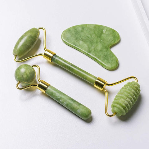 face body jade roller and gua sha for face 3 in 1| 100% natural real stone,aunthentic,natural no squeaks,face beauty,anti aging