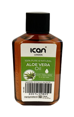 ican 100% pure & natural Aloe Vera oil for hair, skin 50ml travel size