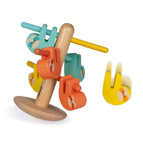 Janod World Wildlife Federation - Wooden Sloth Balancing Game - 7 Piece Set - Ages 2+ - J08607