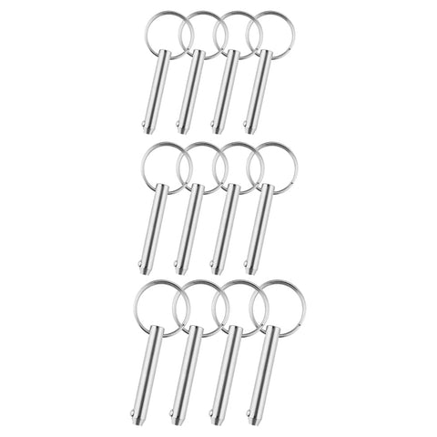 12PCS Quick Release Pin with Spring Loaded Ball End Circle Ring Stainless Steel, Bimini Tops for Boats Accessories(8×55mm)
