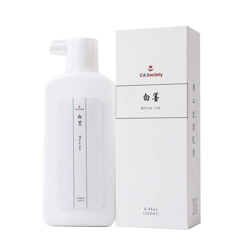 CA Society White Calligraphy Ink, White Sumi Ink, Sumi Calligraphy Ink, Chinese Calligraphy Painting Ink, 250ml (8.45oz)