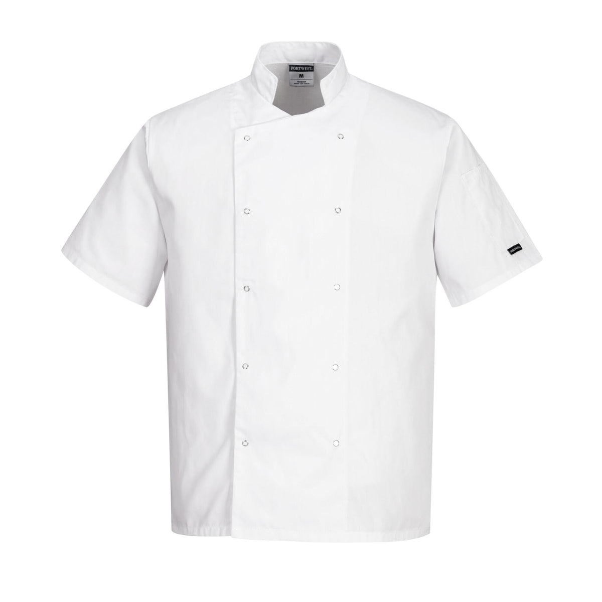 Portwest C733 Cumbria Chef Jacket - Lightweight Short Sleeve Comfort Workwear White, Large