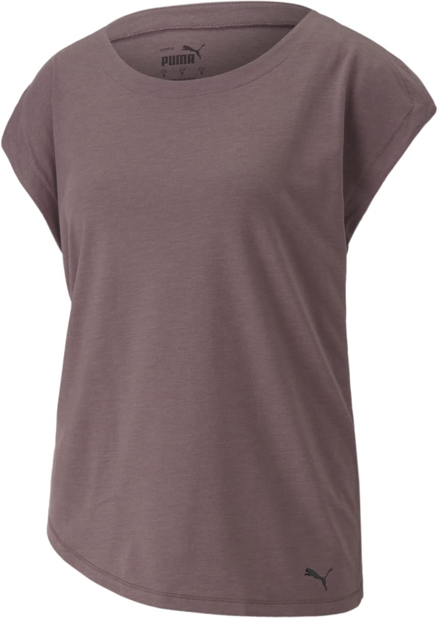 PUMA Women's Studio Foundation Tee, Dusty Plum Heather, X-Small