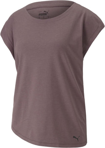 PUMA Women's Studio Foundation Tee, Dusty Plum Heather, X-Small