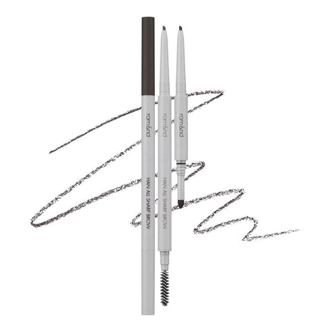 rom&nd HAN ALL SHARP BROW c1 classic gray, Dual-Sided, Fine Tip, Shapes & Defines & Fills Brows, for All Brows from Dark Brown to Blonde, Natural Makeup, Sharp Tip Applicator, K-Cosmetics