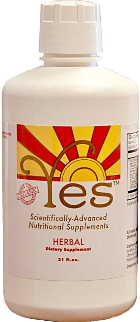YES Organic ESSIAC Herbal Supplement - Detoxify, Boost Immunity, Rejuvenate and Cleanse - Complete Herbal Support - 31oz Liquid