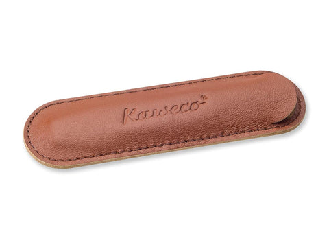 Kaweco 1 leather case, pen case suitable for the Sport series, writing case made of genuine leather with beautiful embossing, chic and classic pen case, pen case, 12 x 3.5 cm, in brandy