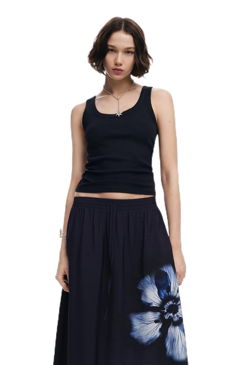Desigual Women's Woman Woven Skirt Long, Black, S