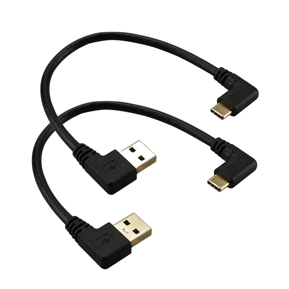 Left & Right Angle USB C Extender Cable 90 Degree Type C Extension Cable USB 3.0 to Usbc-C Short USB Cable 2 Pack(8IN,20CM)