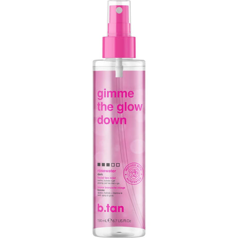 b.tan Clear Face Tan Mist | Gimme The Glow Down - Gradual Bronzing Self Tanning Water, Infused with Rosewater, Vegan, Cruelty Free, 6.7 Fl Oz