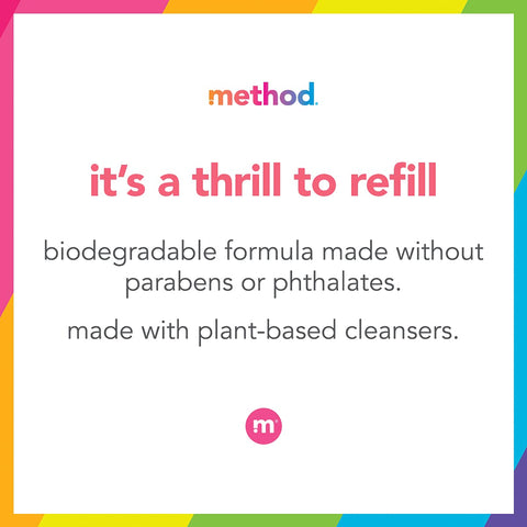 Method Gel Hand Soap Refill, Vanilla + Raspberry, Biodegradable Formula, 34 Fl Oz (Pack of 1)