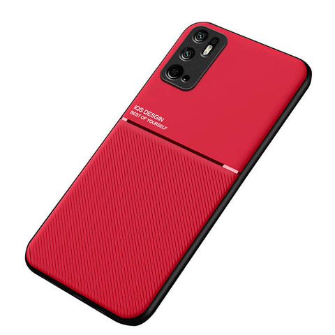 Kepuch Mowen Case Cover Bumper Built-in Metal Plate for Redmi Note 10 5G/Xiaomi Poco M3 Pro - Red