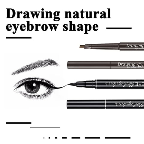 4 PCS Customized Eyebrow Enhancer Kit,Including 1 Black Eyeliner, 1 Black Eyebrow Pencil,1 Light Brown Eyebrow Pencil and 1 Eyebrow Razor #20230901