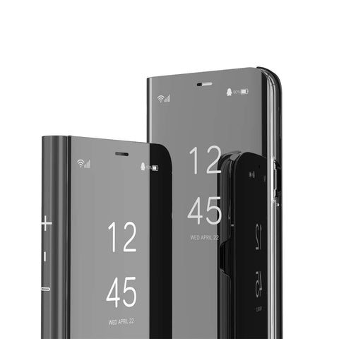 IMEIKONST Samsung A71 case Bookstyle Mirror Design Makeup Clear View Window Stand Full Body Protective Bumper Flip Folio Shell Cover for Samsung Galaxy A71 Flip Mirror: Black QH