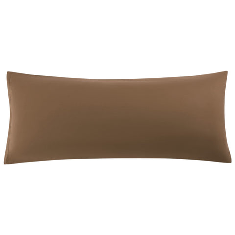 uxcell Soft Microfiber Body Pillow Cover with Zipper Closure, Long Pillow Cases for Body Pillows Weave for 90 GSM Polyester, Brown Body (20"x54")