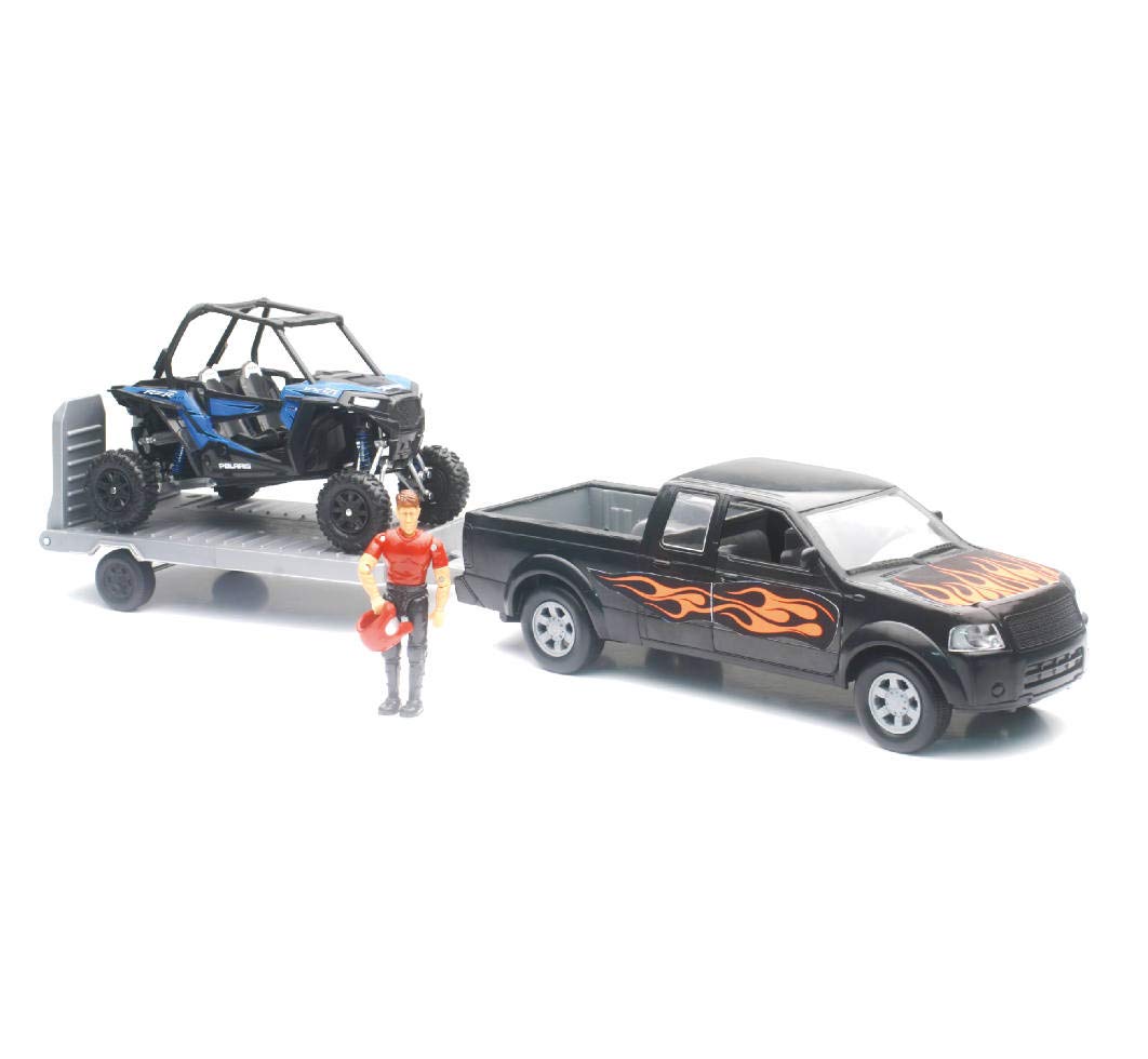 New Ray Toys Pick Up Truck Die-Cast Replica with Polaris RZR XP1000 Set SS-37426B