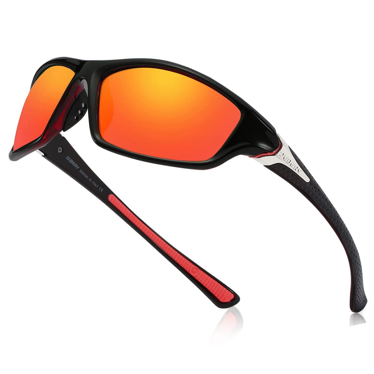 HGDGears Polarized Sports Sunglasses for Outdoor Cycling Driving Golf Running Fishing,Tr90 Superlight Frame Eyewear Sun Glasses(UV400 Unisex) (A-Reddish Orange)