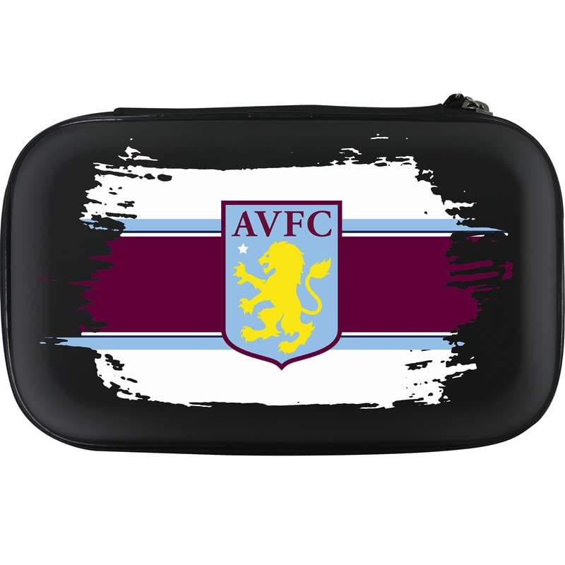 FOCO Officially Licensed Aston Villa Football Club Villans FC Dart Case Storage Wallet, White Stripe, Black (W483)