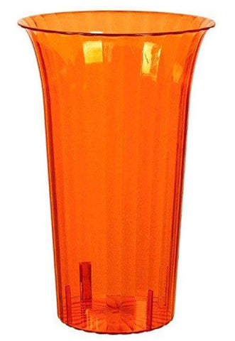 Medium Plastic Flared Cylinder Color Theme Party Reusable Table Snack and Dessert Serveware and Dishware, Orange, 40 oz..