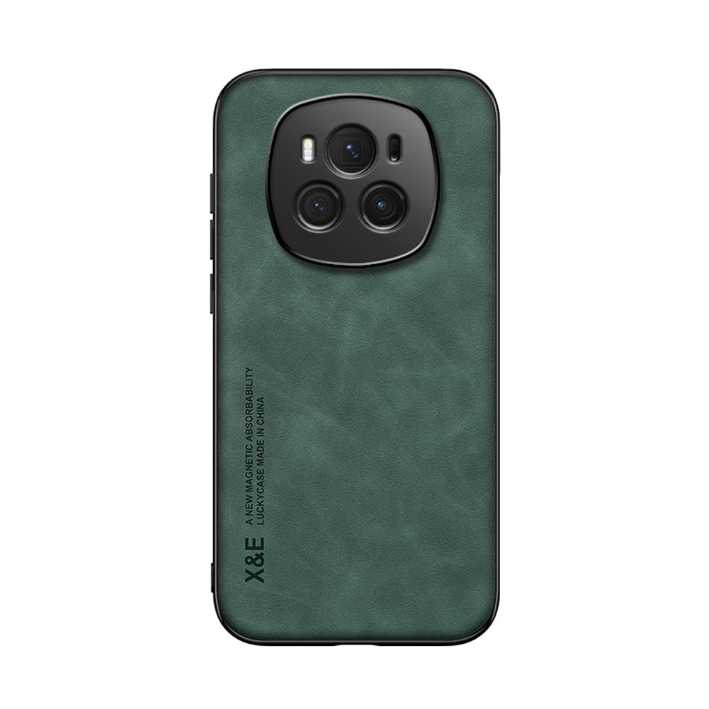 Kepuch Silklike Case for Honor Magic 6 - Cover Bumper Built-in Metal Plate for Honor Magic 6 - Green