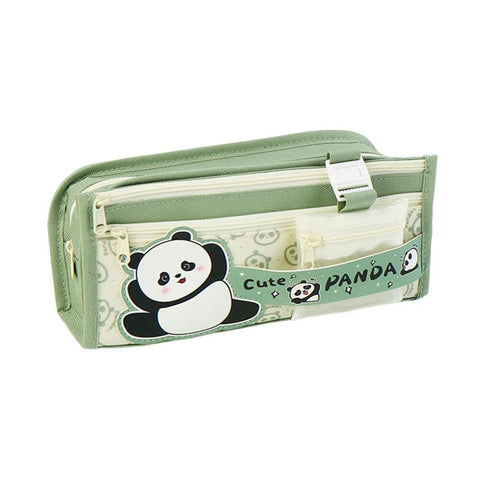 JAWSEU Panda Pencil Case, Large Capacity Multifunction School Pencil Case Cute Children's Pencil Case Pencil Bag School Stationery Organizer for Girls Boys Students Pens