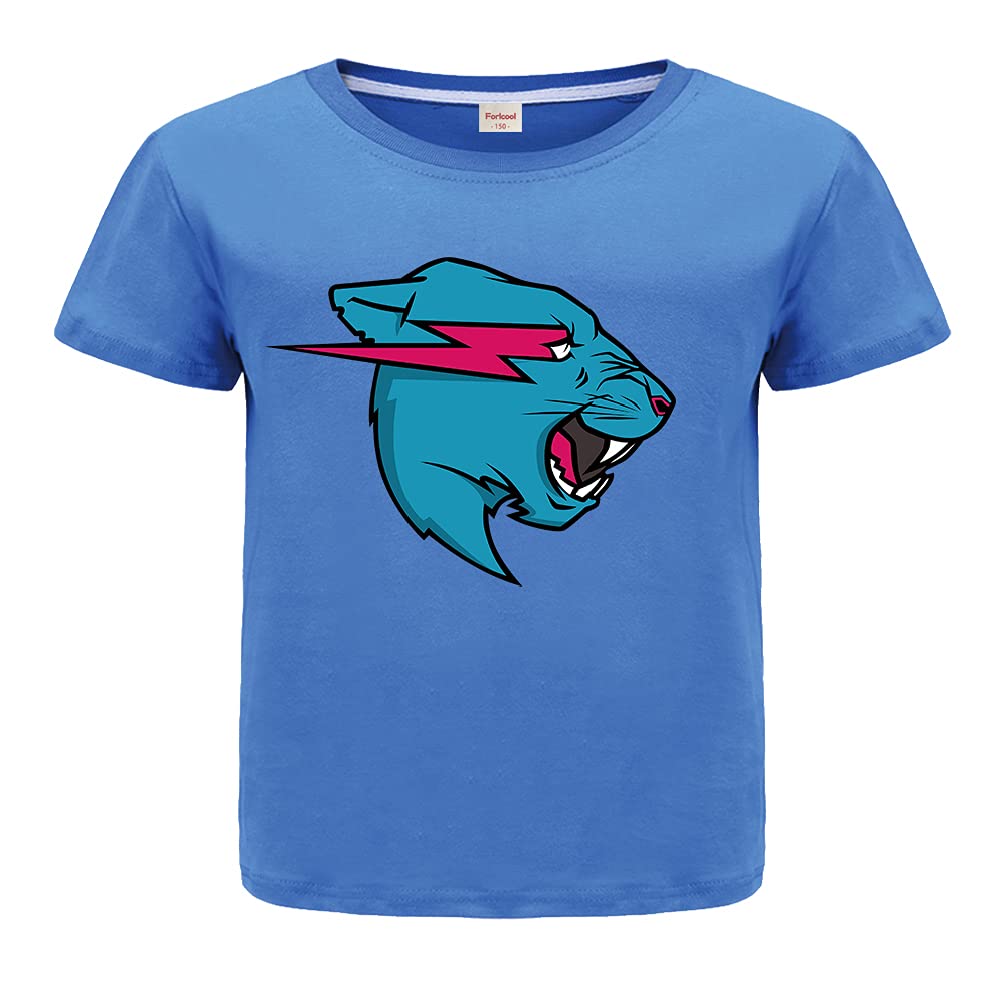 Forlcool YouTube Game Merch Boys Girls Tshirt Summer 100% Cotton Top tees (Blue,9-10Years(150))