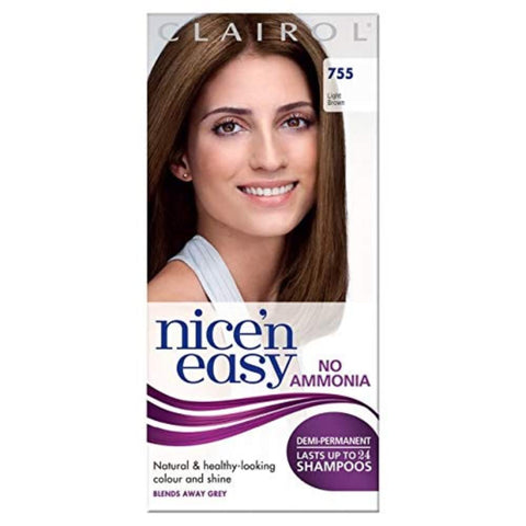 Clairol Nicen Easy No Ammonia Hair Dye, 755 Medium Light Brown