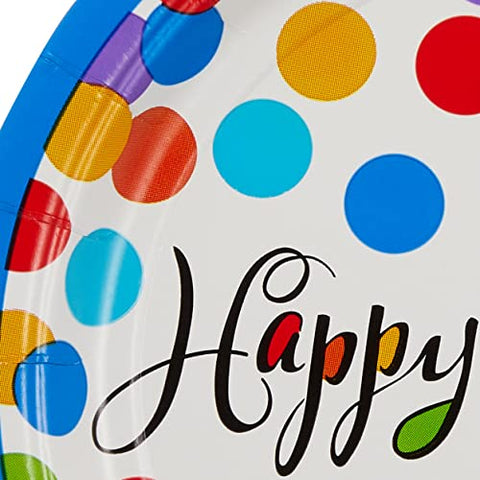 Amscan Round Plates | Multi Color Collection | Birthday Multicolor | 741536 7"