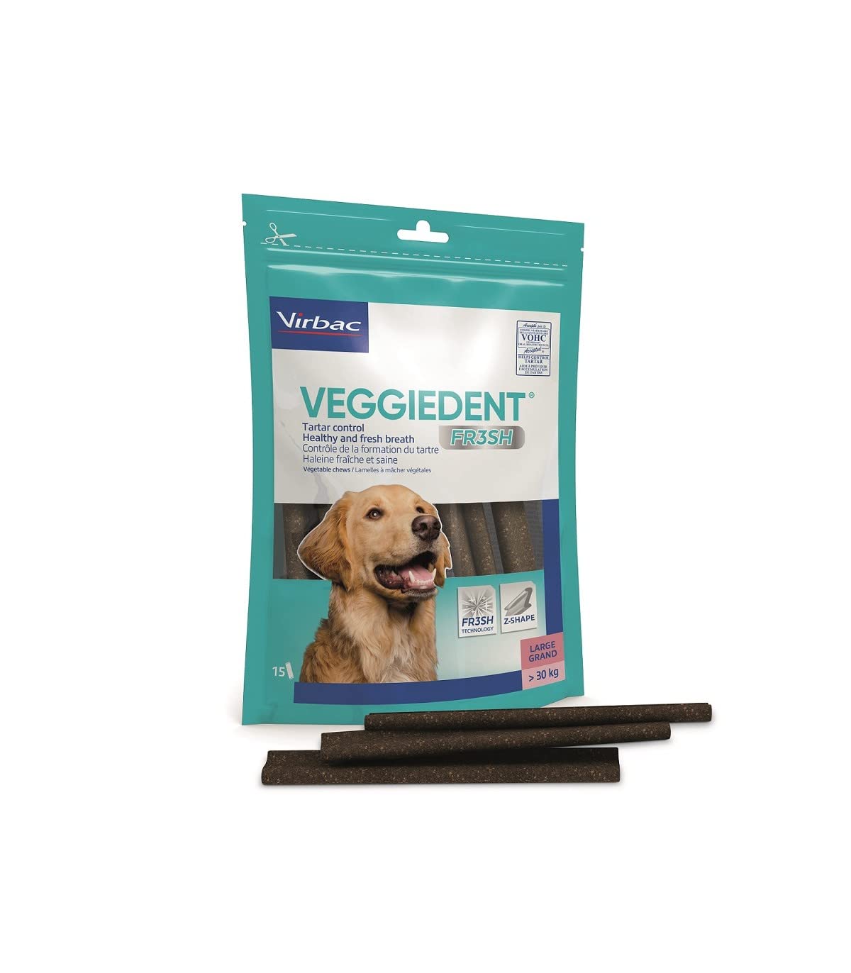 Virbac VEGGIEDENT VN100761 Snack Fresh Strips, L