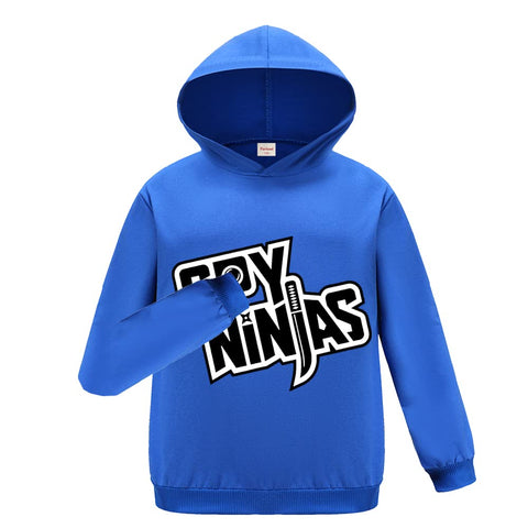Gamer Ninjas Merch Cool Black Hoodie Cotton Jumper Kids Boys Girl Top (Blue,11-12 Years,11 Years,12 Years)