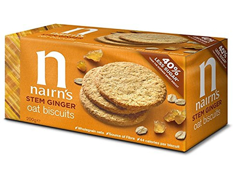 10 Pack of Nairns Stem Ginger Wheat Free Biscuit 200 g