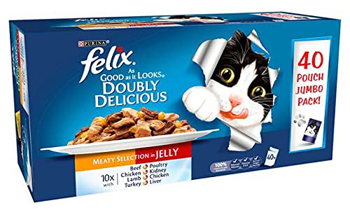 Felix Pouch Doubly Delicious Chunks In Jelly 40x100g