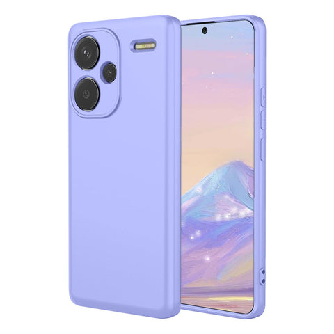 YUEQIAN Case for Xiaomi Redmi Note 13 Pro+ Plus 5G, Ultra Slim Soft Silky Liquid Silicone Shockproof Cover, Anti-Scratch Microfiber Lining Skin-friendly TPU Gel Rubber Case. Purple