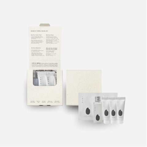 House of Dohwa Travel Kit l Essential TSA Friendly Skincare Sample Set l Exfoliating Cleanser, Hydrating Toner, Moisturising Cream, 2 Wash Off Masks - Product of Korea