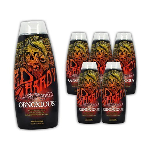 Lot 6 Ed Hardy Obnoxious Indoor Tanning Lotion Accelerator Bronzer Dark Tan Bed by Ed Hardy
