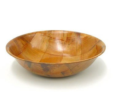 Round Woven Wood Snack or Salad Bowl: 10", Set of 6