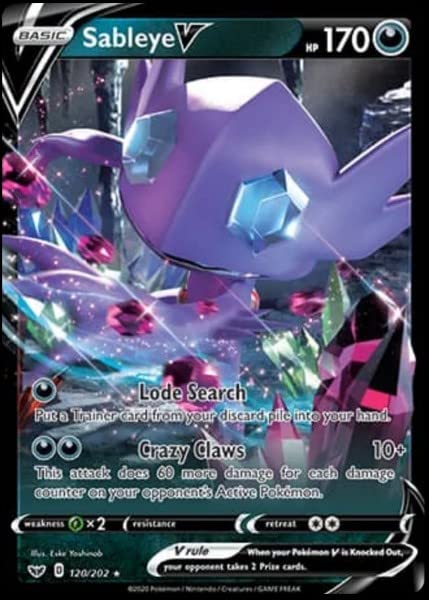 Pokemon - Sableye V - 120/202 - Sword & Shield - Ultra Rare Card