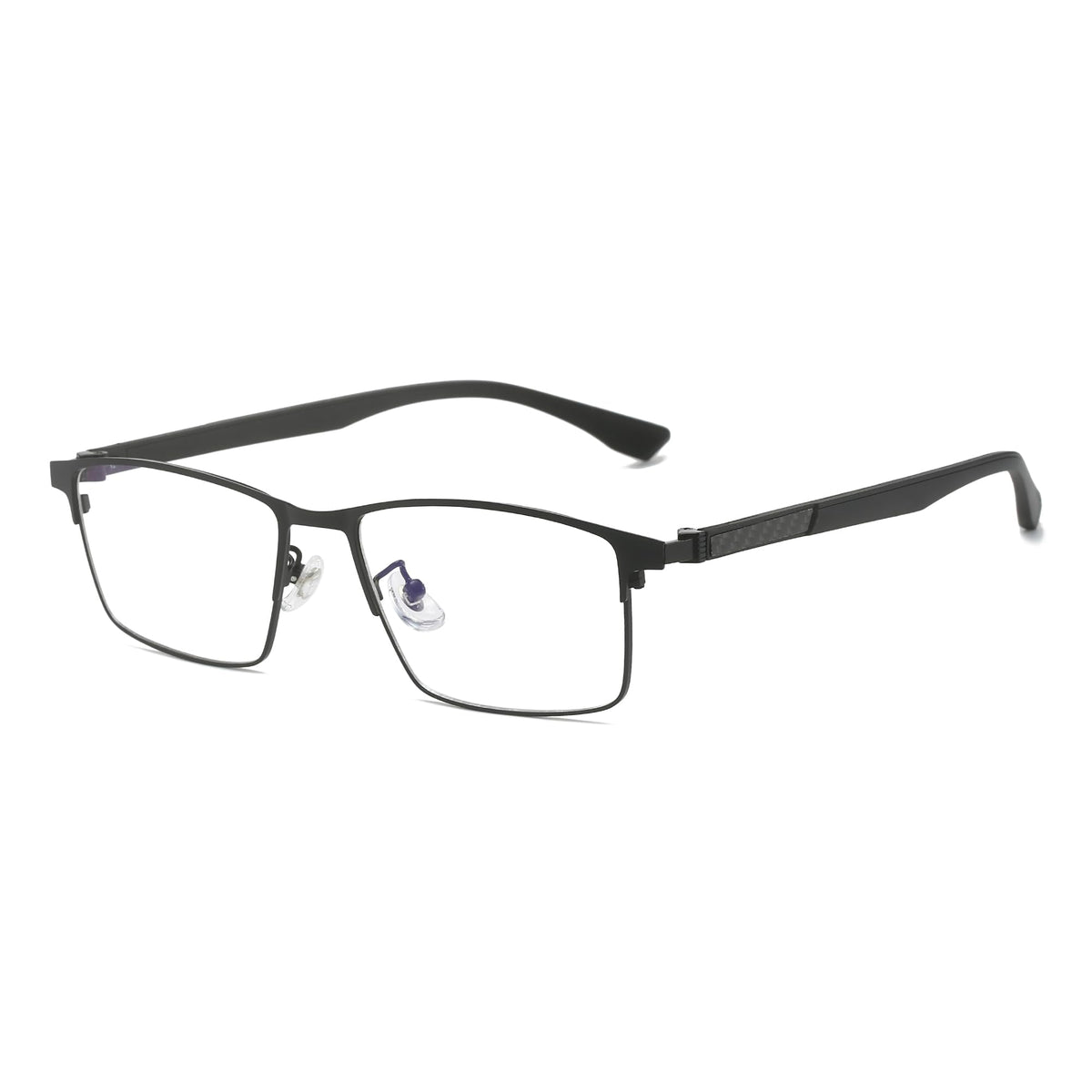 Cyxus Men Blue Light Blocking Glasses Half Rimless Computer Gaming Glasses Square Fashion Glasses for Men 8146 Black