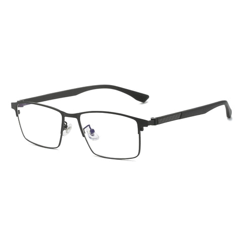 Cyxus Men Blue Light Blocking Glasses Half Rimless Computer Gaming Glasses Square Fashion Glasses for Men 8146 Black